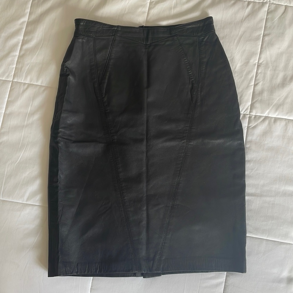 Vintage Pelican Cove leather skirt